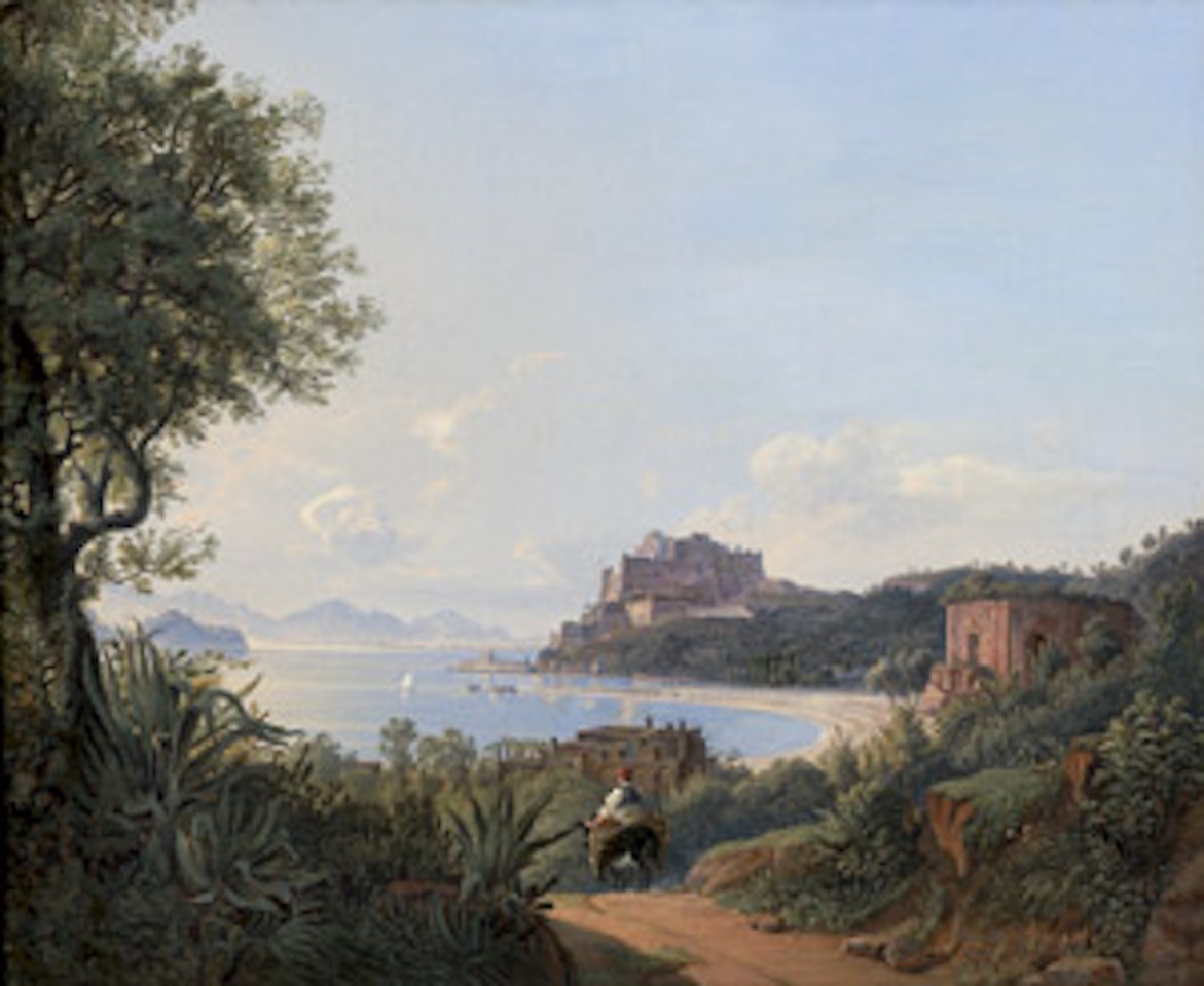 The Bay of Bajae near Naples with the Temple of Venus and the Castello Aragonese by German School