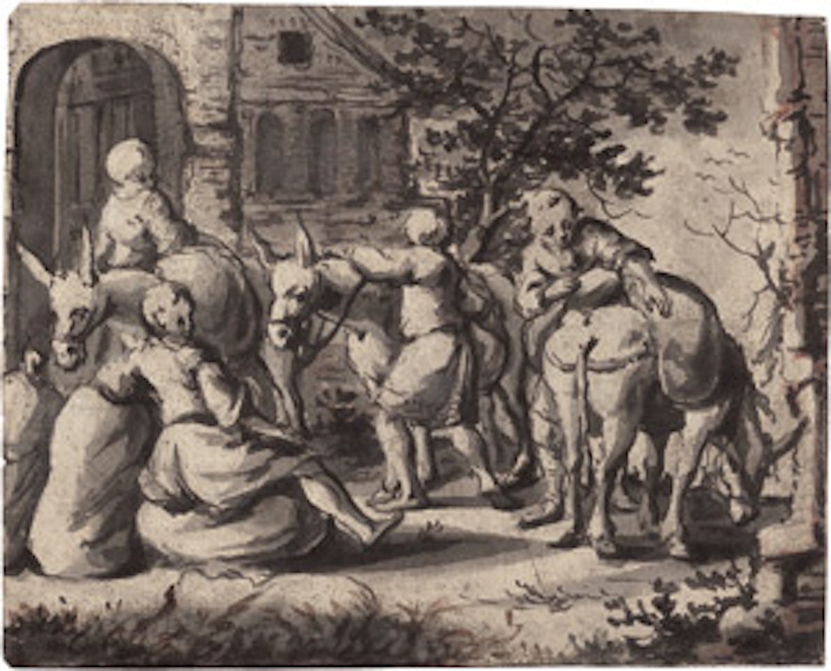 Resting in front of an inn by German School