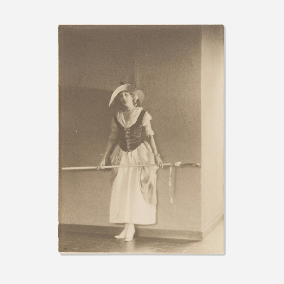 Portrait of Gladys Gibbs Sherman in Costume Holding a Staff by Edward Weston