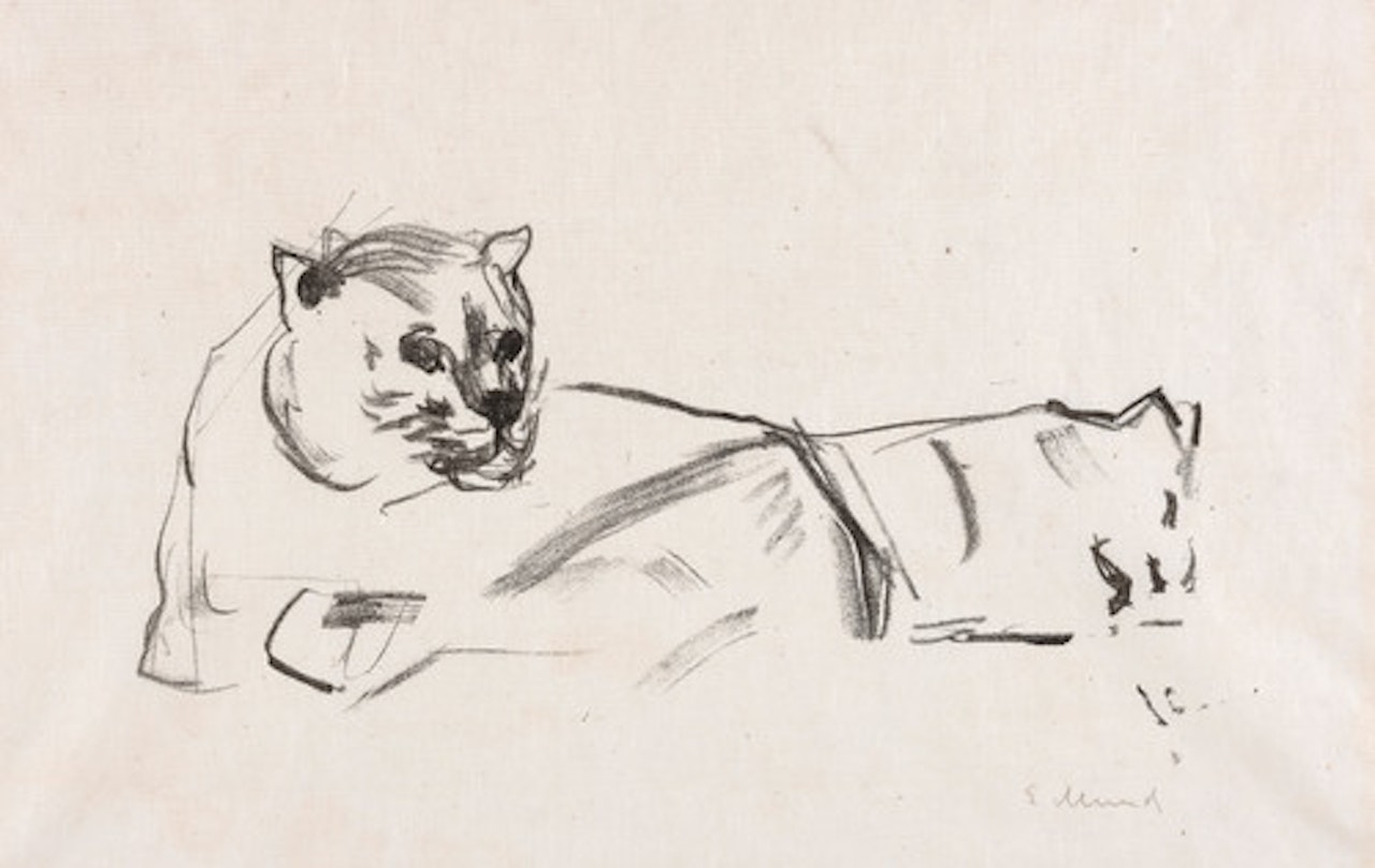 Two Reclining Lions by Edvard Munch