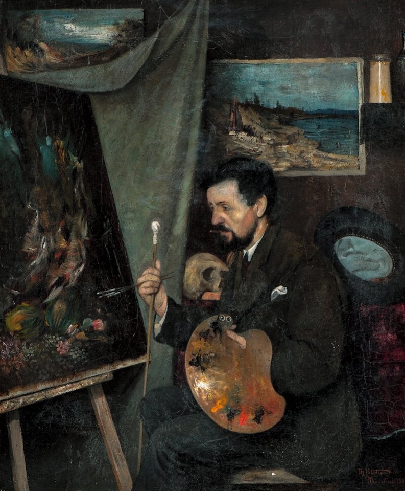 Self-portrait in the Studio 1880 by Theodor Kittelsen