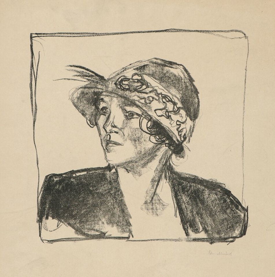 Young Woman with Hat by Edvard Munch