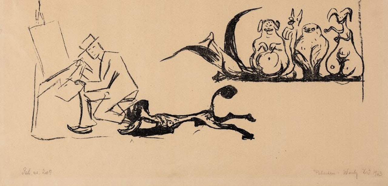 Caricature: The Assault by Edvard Munch