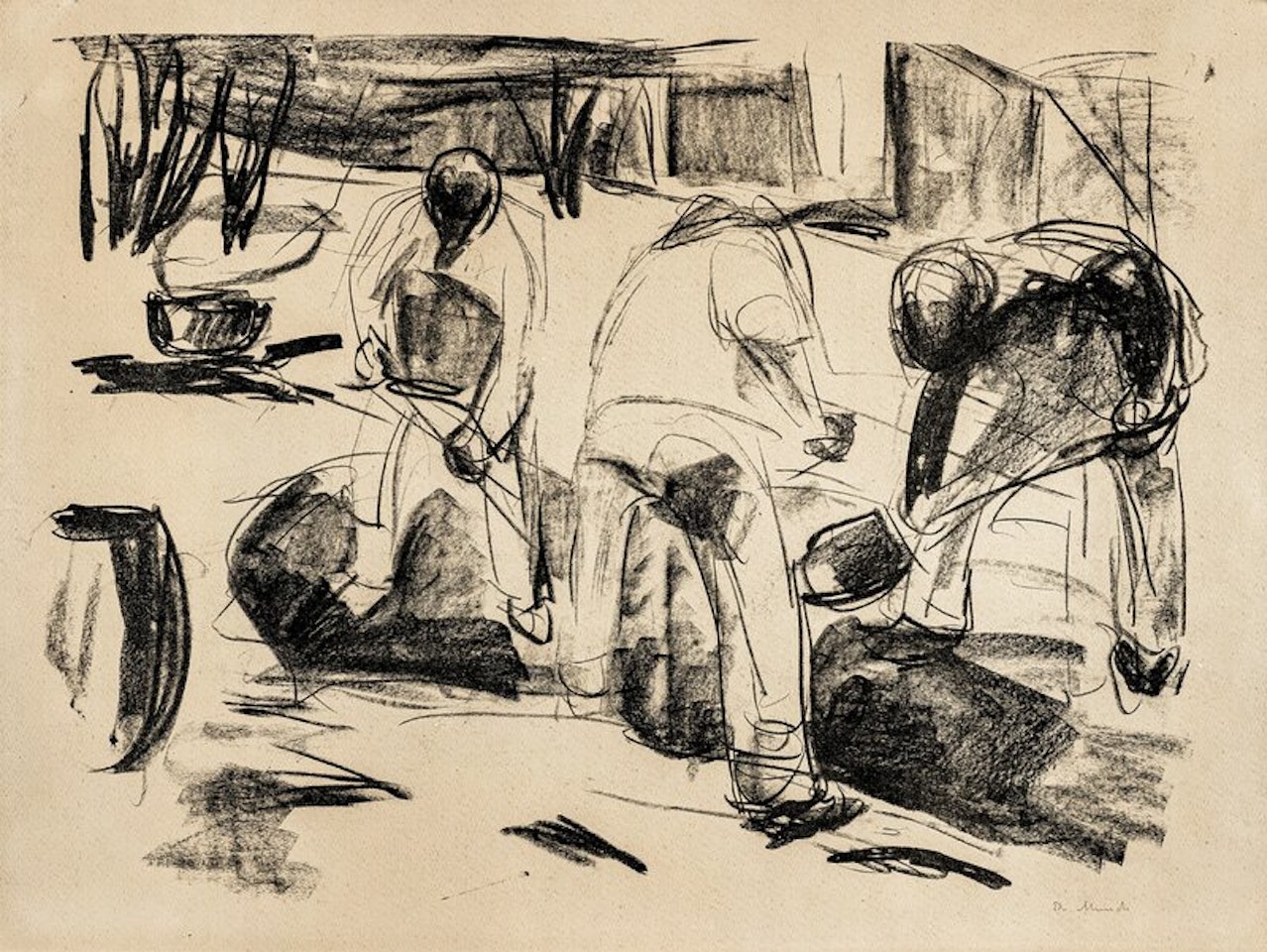 Streetworkers by Edvard Munch