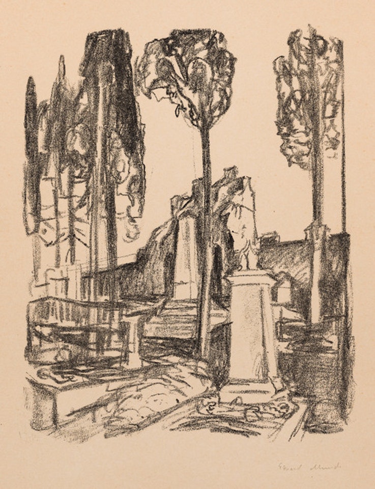 P. A. Munch"s Tombstone in Rome by Edvard Munch