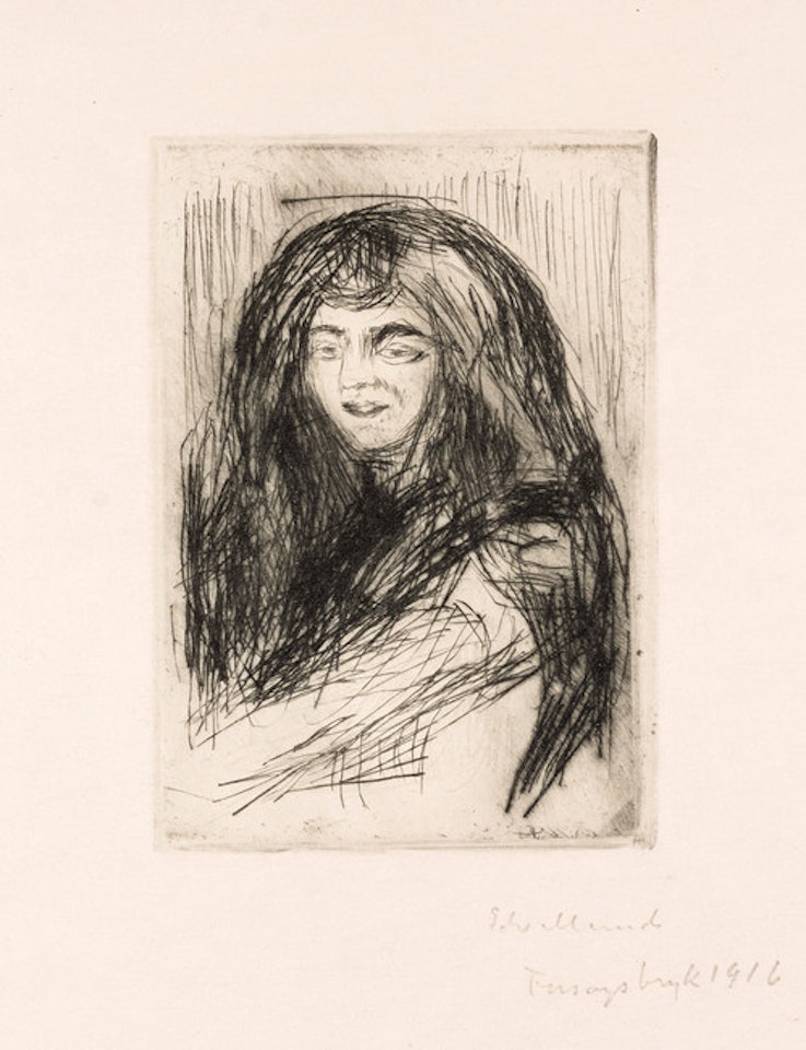 Laughing Woman with Her Hair Down by Edvard Munch