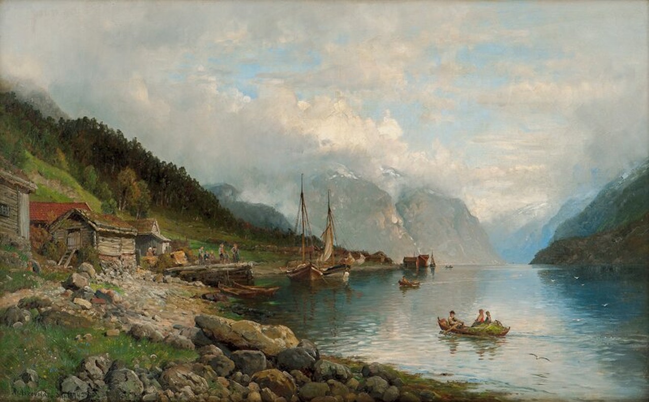 Fjord Landscape with people by Anders Monsen Askevold