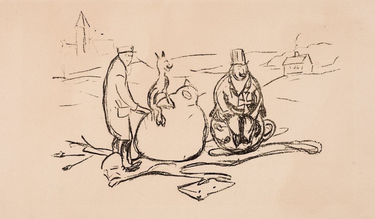 Caricature: The Money-Bag and the Poor Painter by Edvard Munch