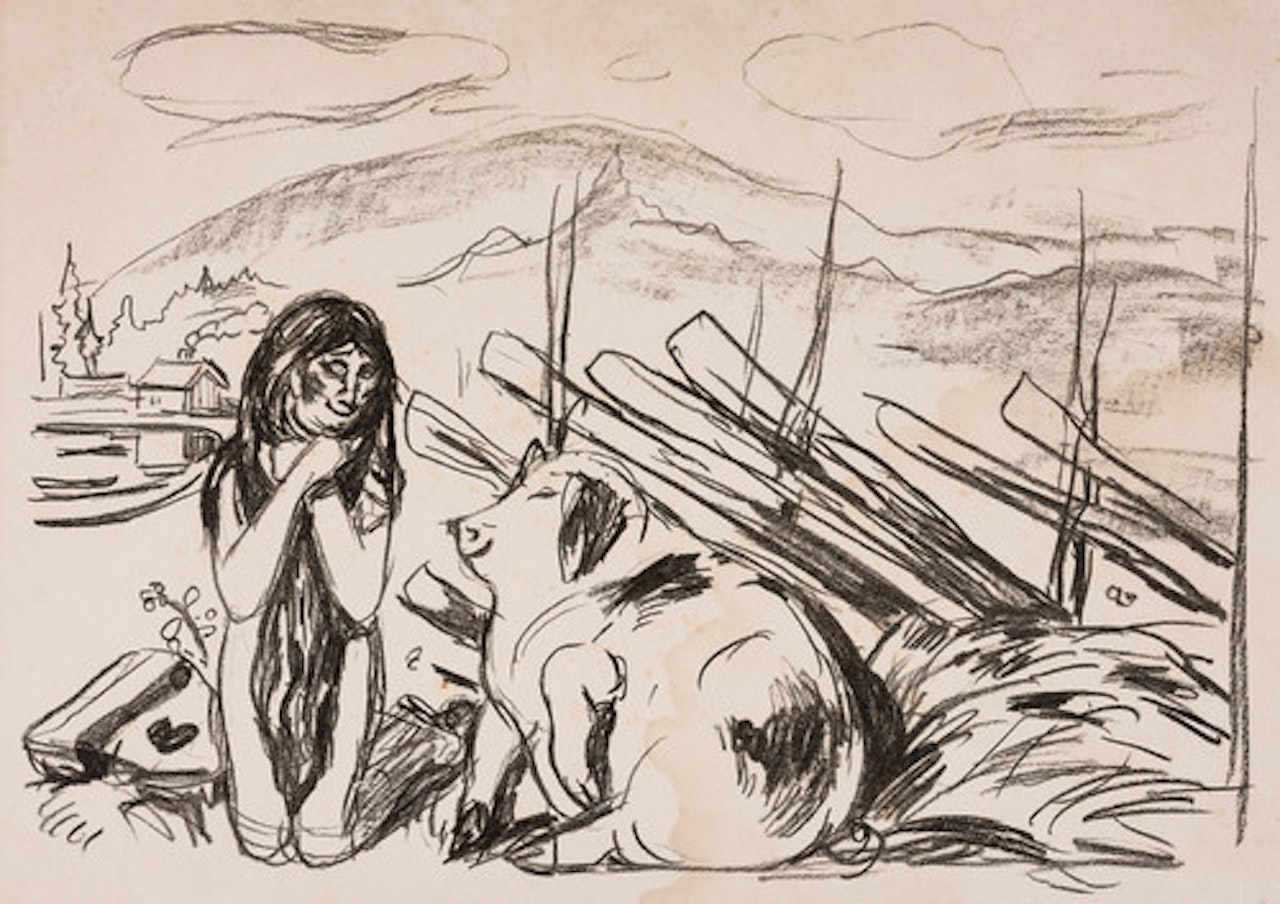 Omega and the Pig by Edvard Munch