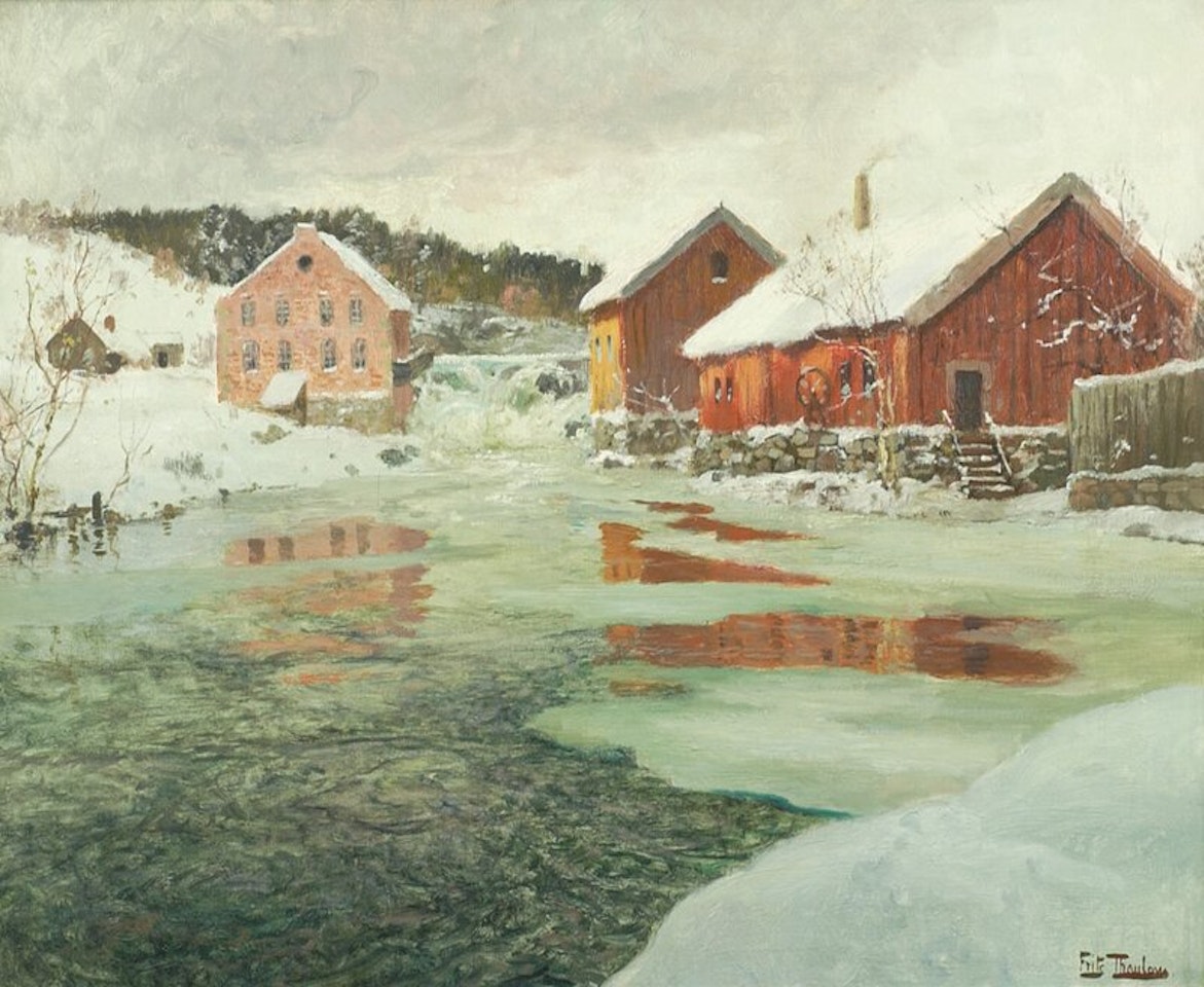 Vintersol i Norge by Fritz Thaulow