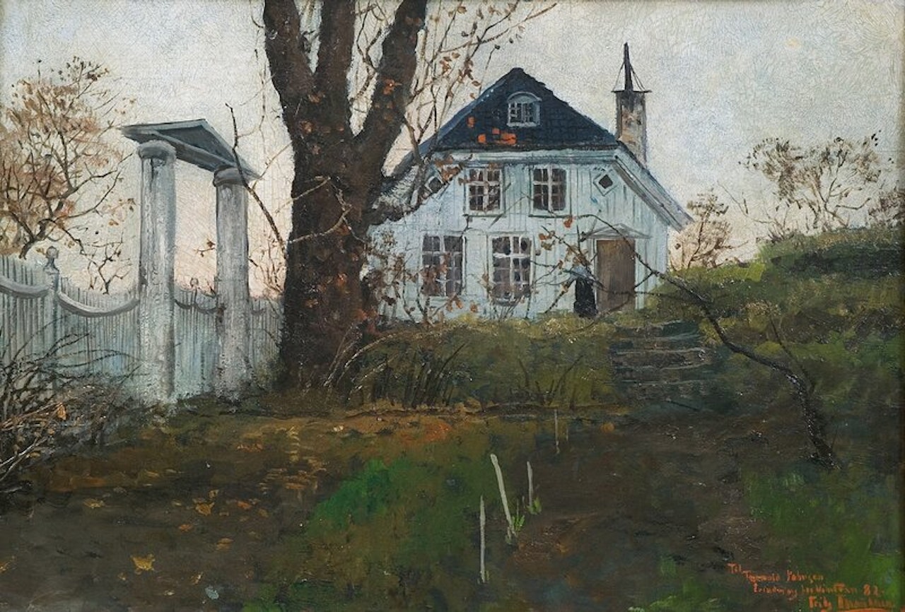 Det gamle Hjem Rentlergården, by Fritz Thaulow