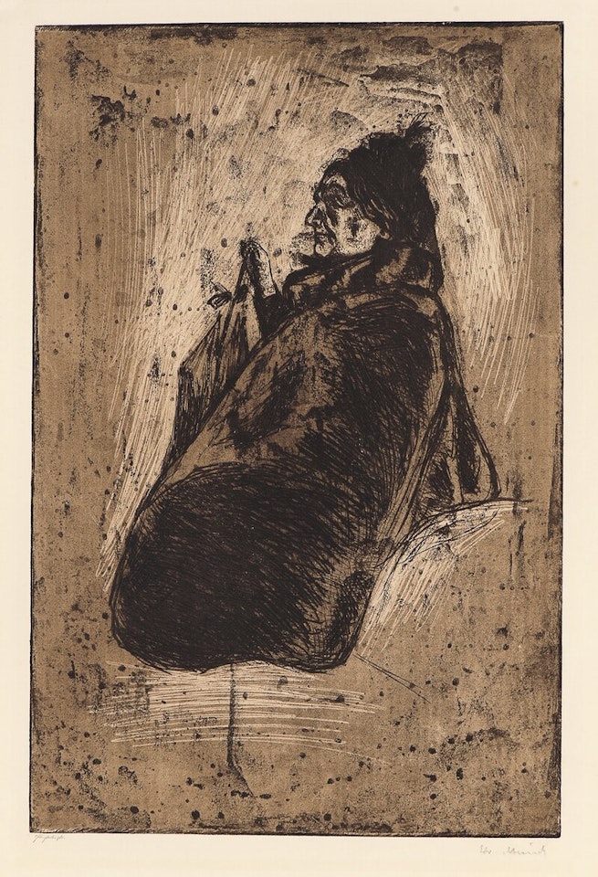 Old Woman with Umbrella by Edvard Munch
