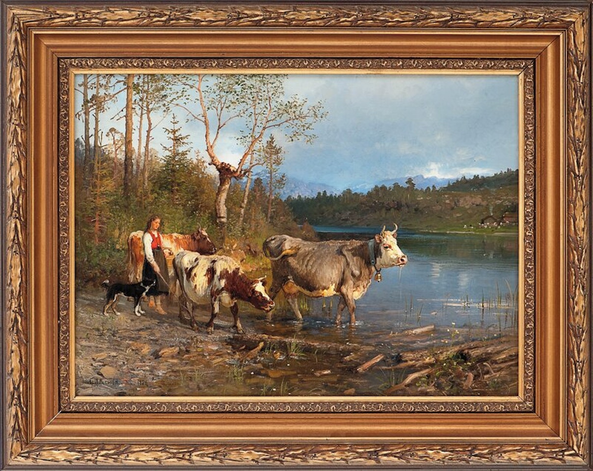 Evening by the lakeside by Anders Monsen Askevold