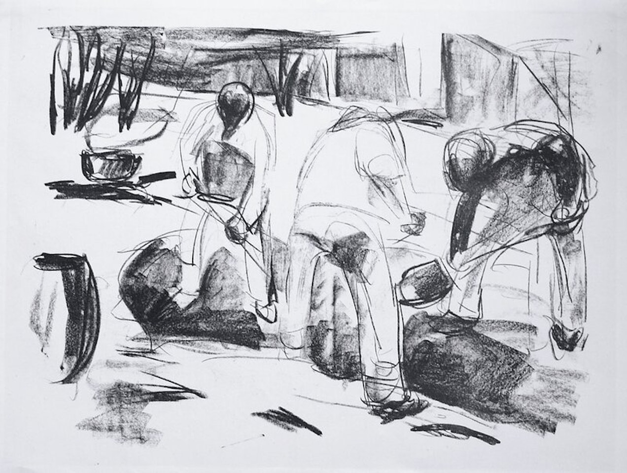 Streetworkers by Edvard Munch