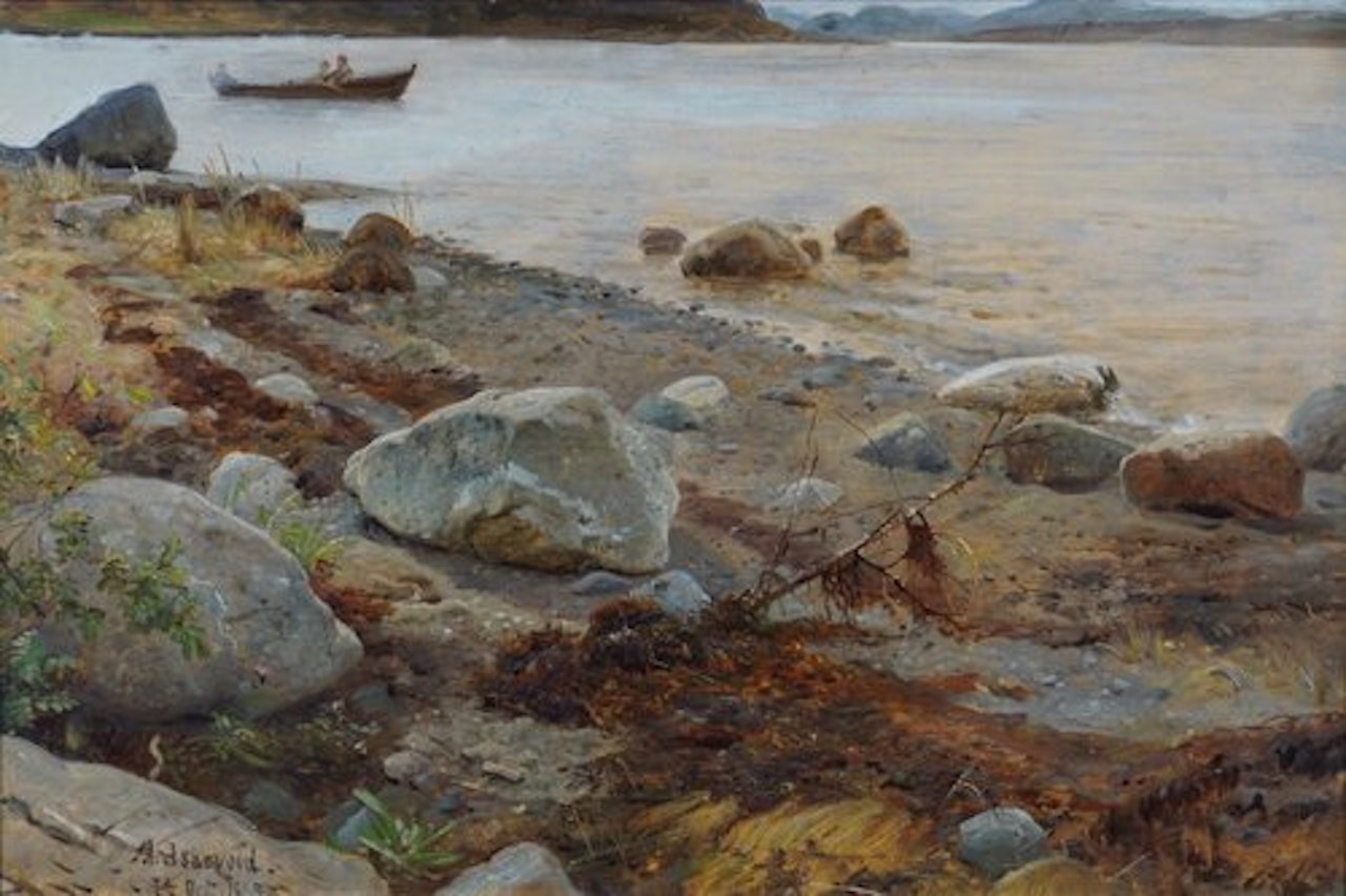 Beach with bolders, Askevold 1869 by Anders Monsen Askevold