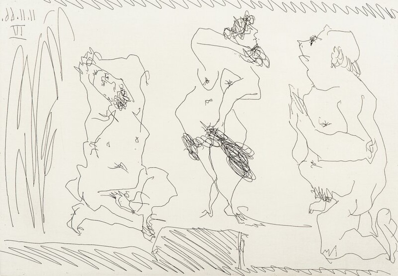 Danseuse et deux viellards by Pablo Picasso