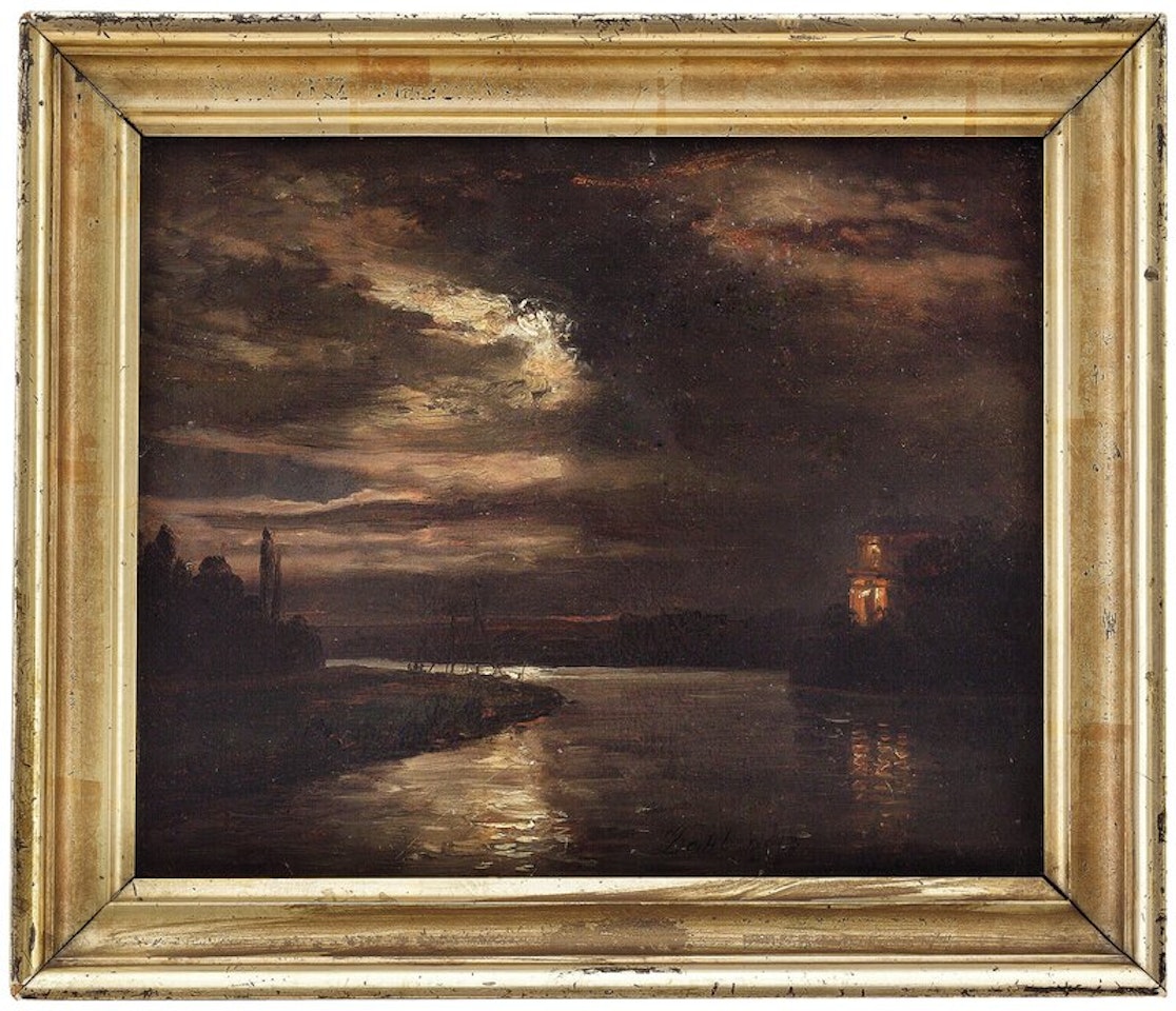 Måneskinn over Elben by Johan Christian Clausen Dahl