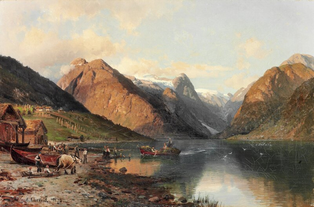 Fjærlandsfjorden i Sogn 1873 by Anders Monsen Askevold