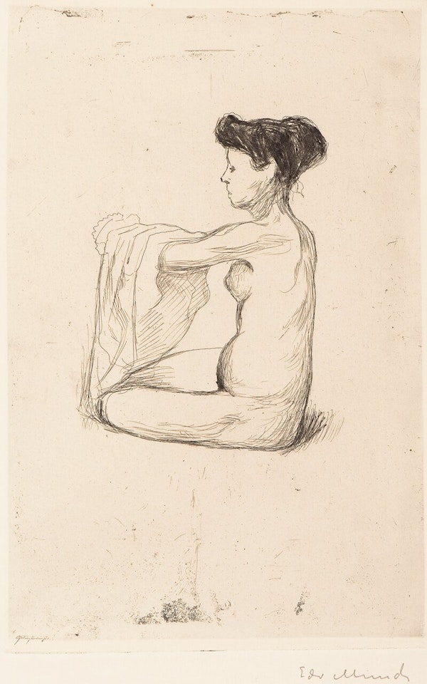 Woman putting on her Nightgown by Edvard Munch