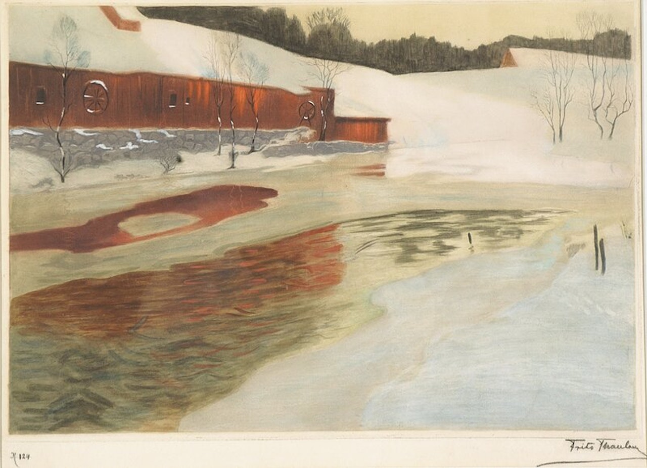 Inntrykk fra sne by Fritz Thaulow