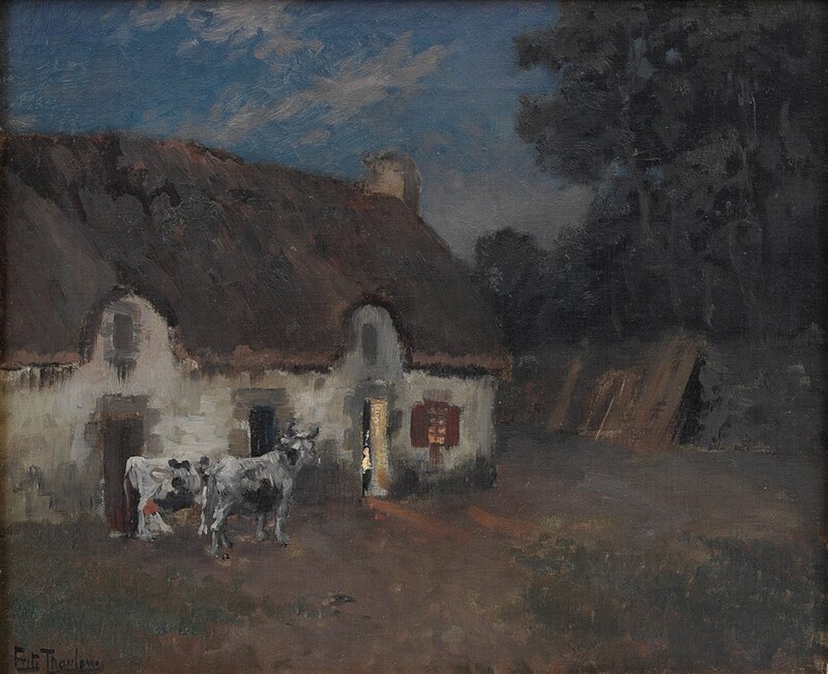 Farm in Bretagne, evening by Fritz Thaulow
