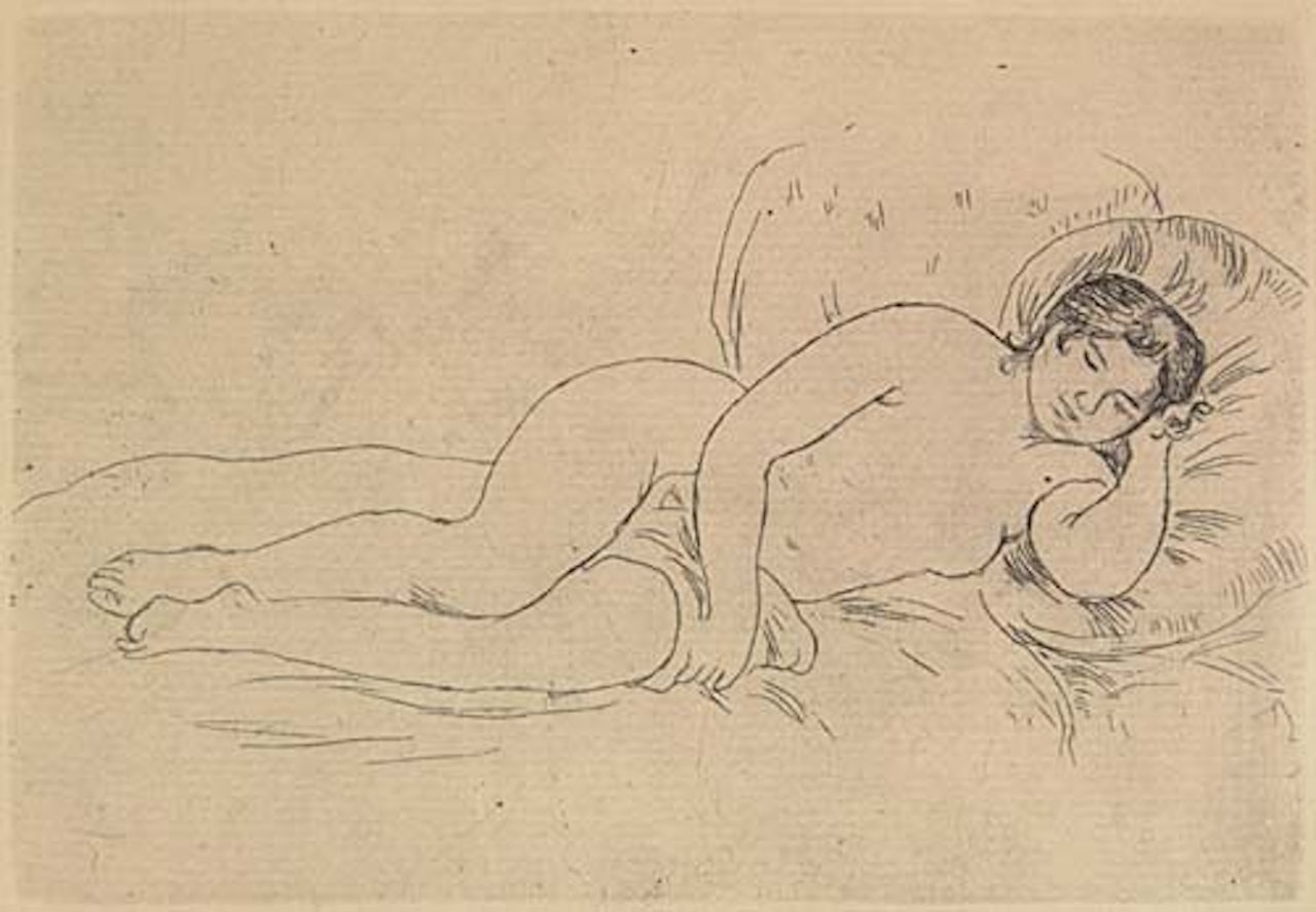Femme nue couchée, tournée à droite by Pierre-Auguste Renoir