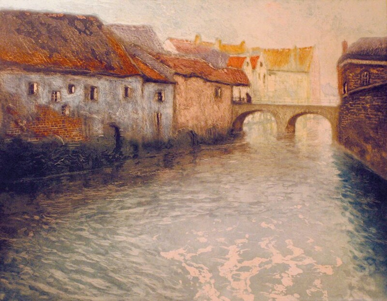 Gammel fabrikk by Fritz Thaulow