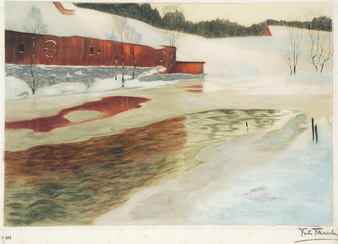 Inntrykk fra sne by Fritz Thaulow