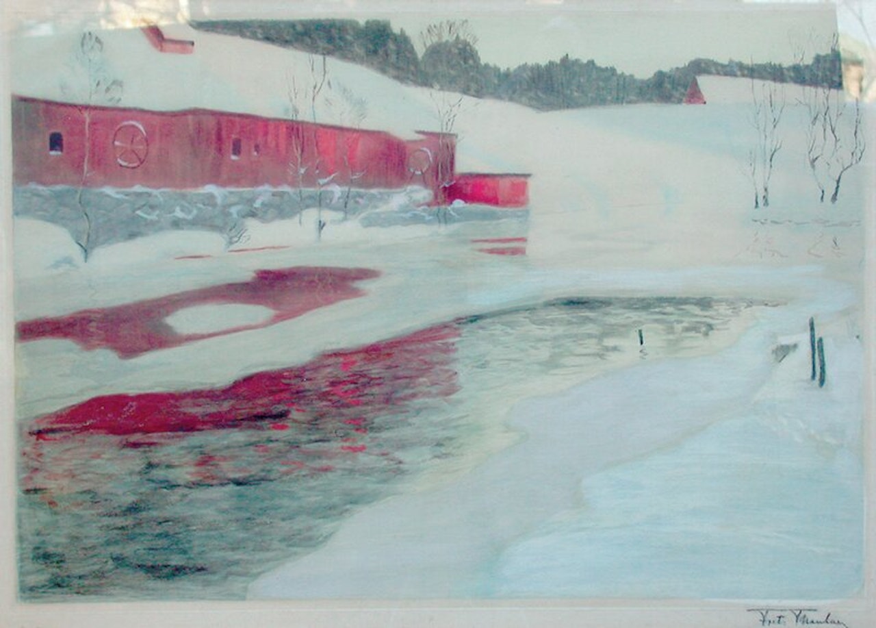 Inntrykk fra sne by Fritz Thaulow