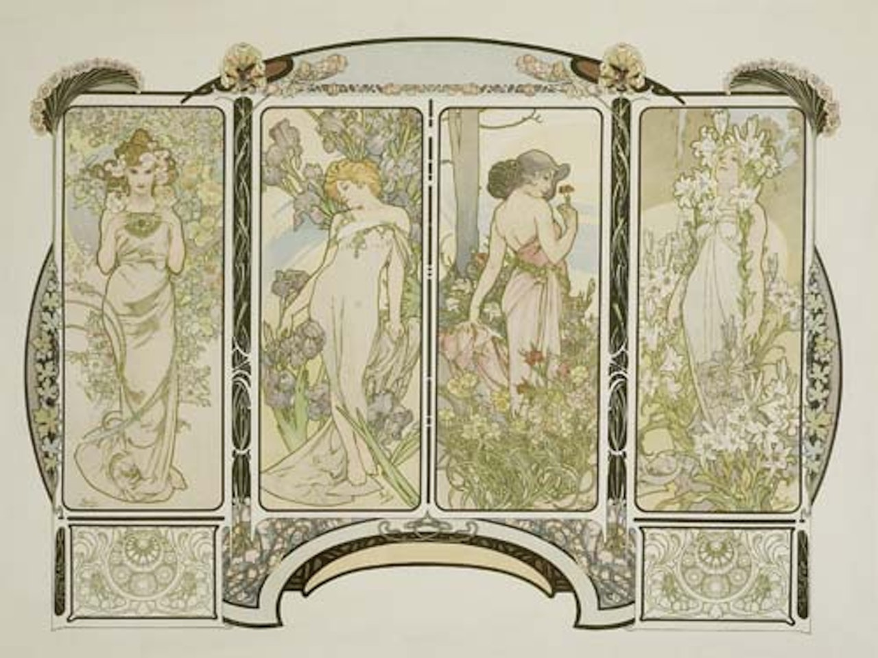 The flowers by Alphonse Mucha