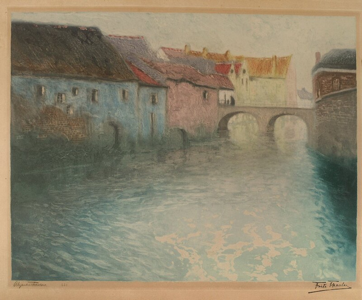 Gammel fabrikk by Fritz Thaulow