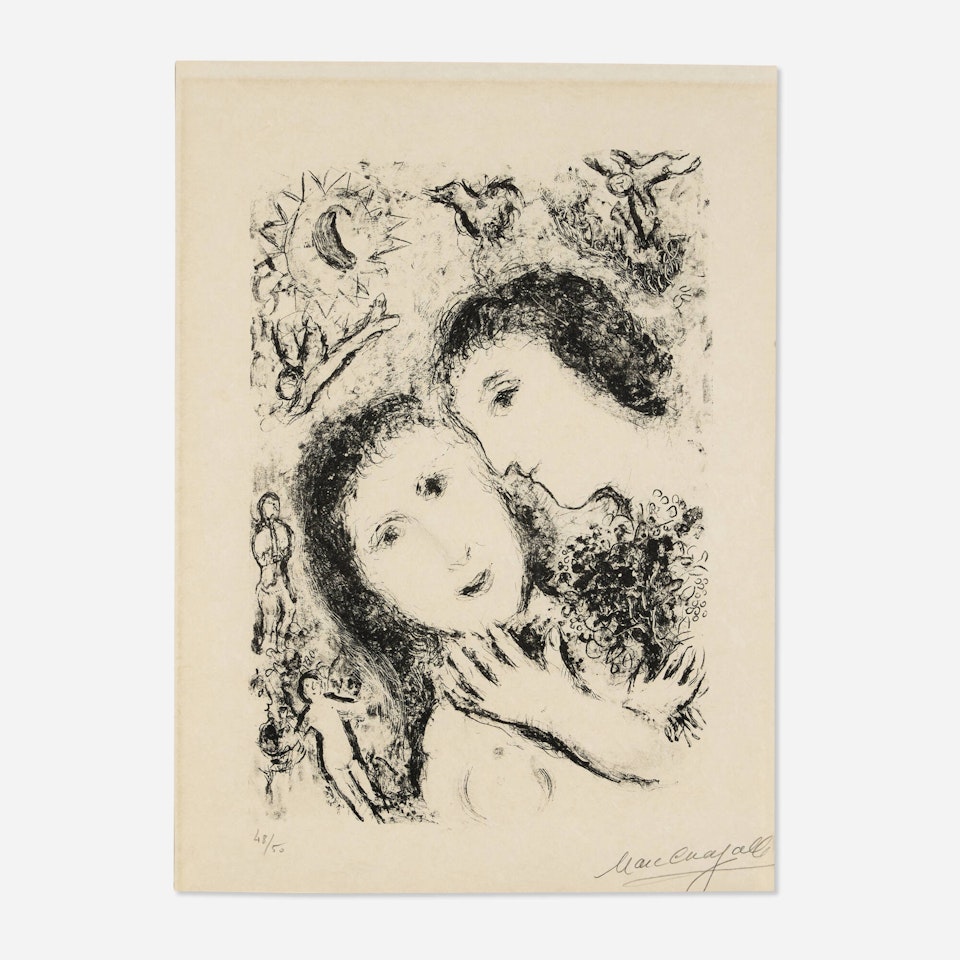 Le couple aux anges by Marc Chagall