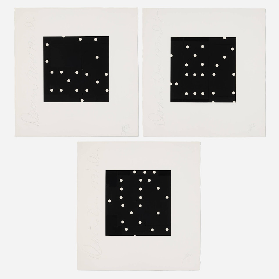 Untitled (three works from the Dominoes portfolio) by Donald Sultan