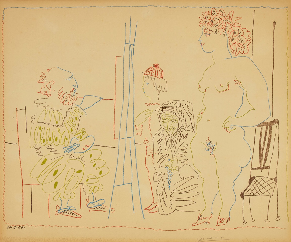 Le Modele et Deux Personnages by Pablo Picasso