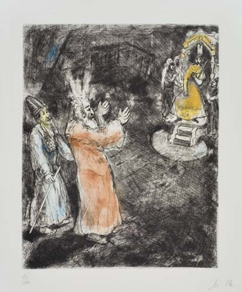 Moïse et Aaron devant Pharaon by Marc Chagall