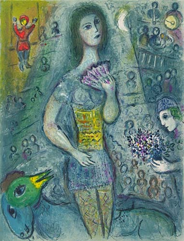 Circus Performer with a Fan by Marc Chagall