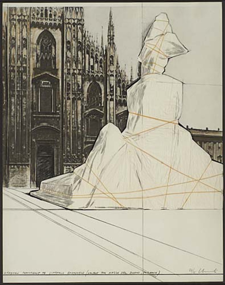 Wrapped Monument to Vittorio Emanuele, Project for Piazza del Duomo, Milan by Christo