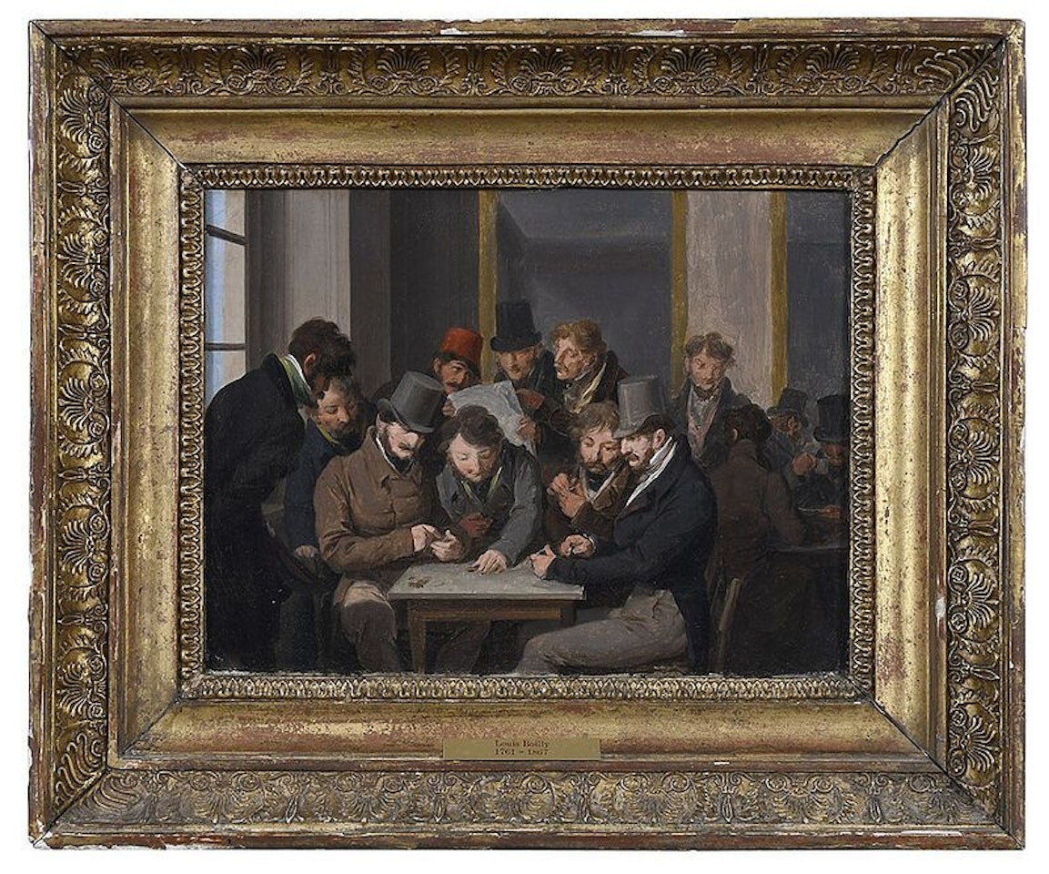 Les Joueurs de Dominos (La Partie de dominos au café de la Régence) (B & Z1040 P) by Louis-Leopold Boilly