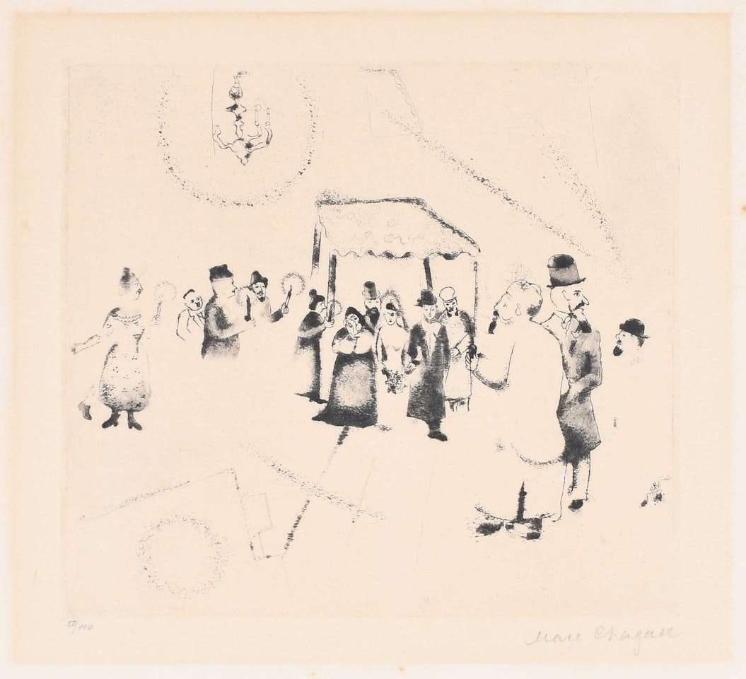 The Wedding; Hochzeit,fromMein Leben by Marc Chagall