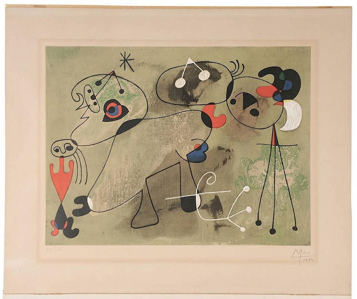 Composition sur Fond Vert by Joan Miró