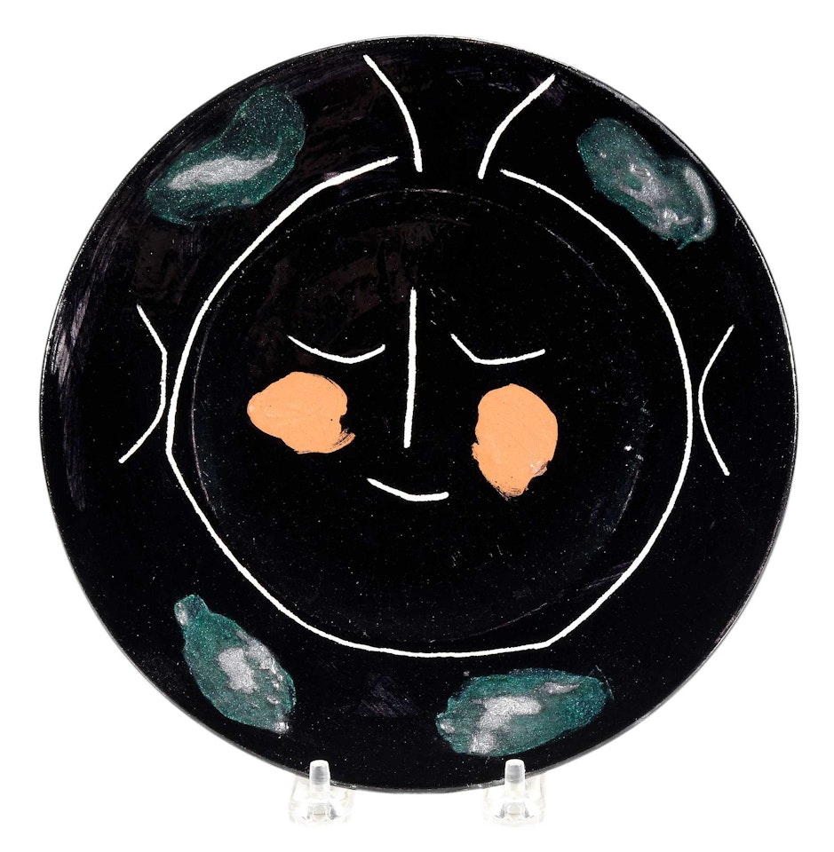 Plate "F" from Service visage noir(A.R.39) by Pablo Picasso
