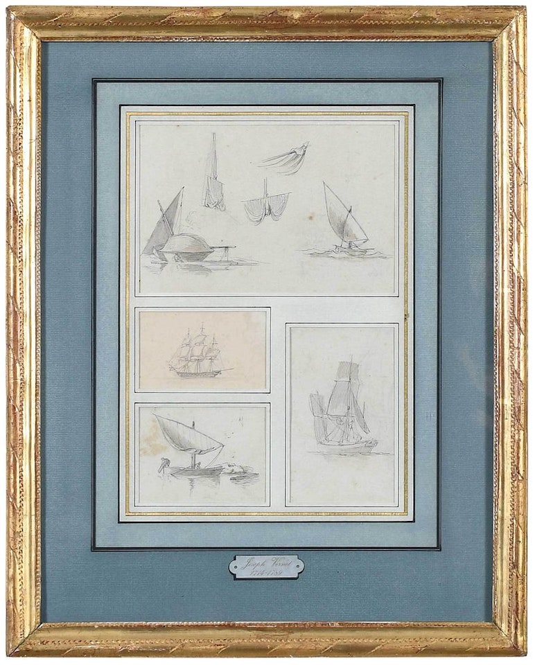 Four boat studies by Claude Joseph Vernet