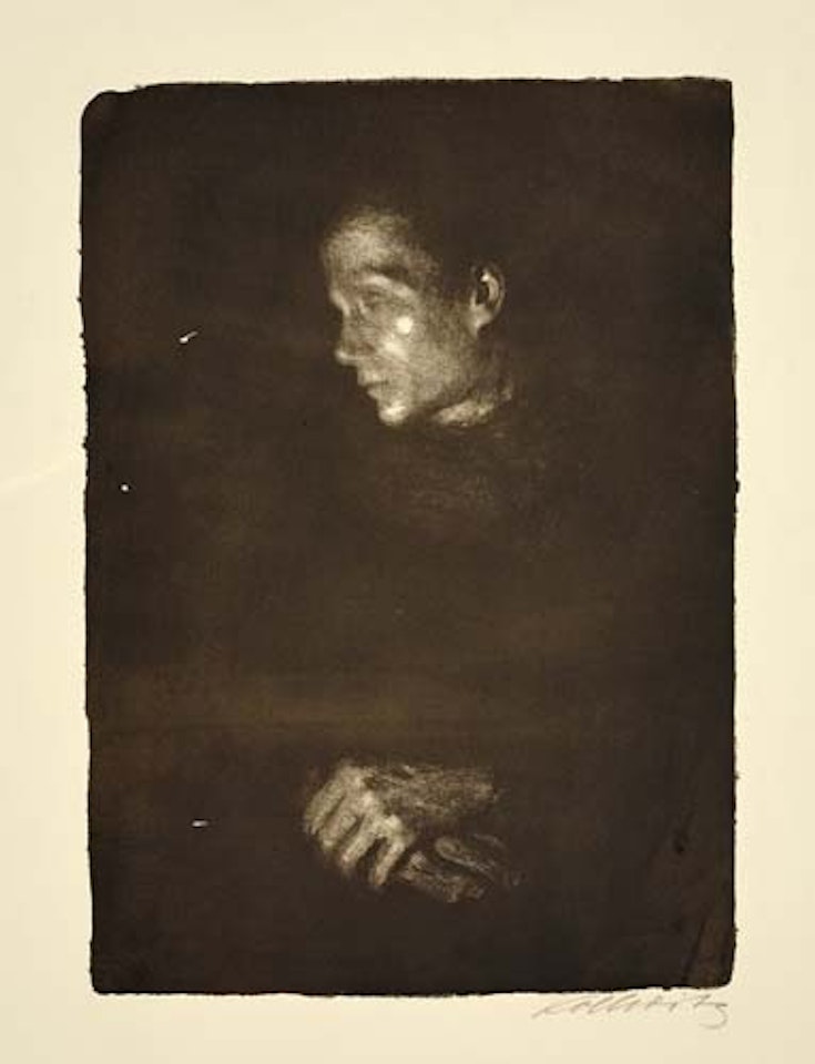 Arbeiterfrau im Profil Nach Links by Kathe Kollwitz