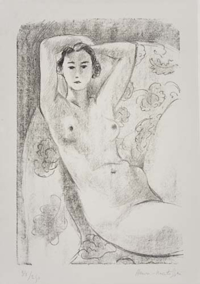 Nu assis dans un Fauteuil au Décor fleuri by Henri Matisse