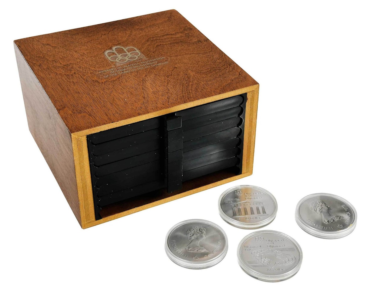 Group of Silver 1976 Olympic Coins by Unknown Jewelry Maker