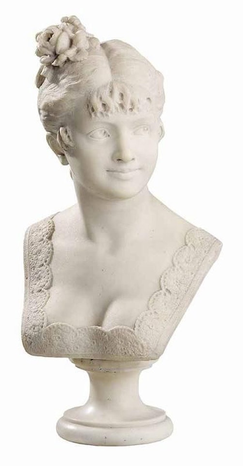 Bust of a Young Smiling Woman by Italian School
