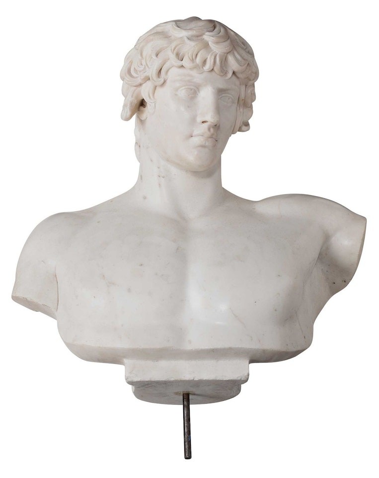 Carved Marble Bust of Antinous by Italian School