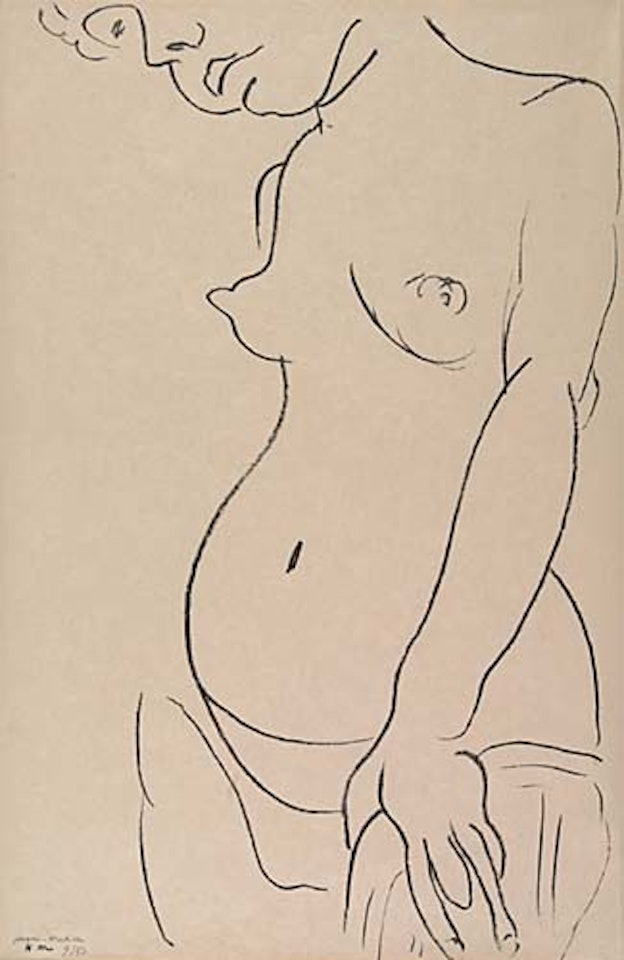 Nu de trois-quarts, un partie de la tête coupée by Henri Matisse