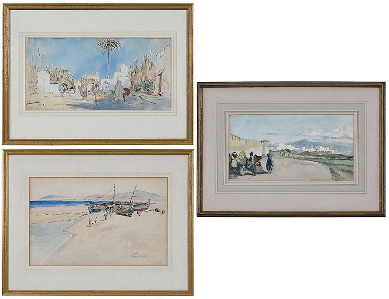 Three works: The Walls of Tetuan; Moroccan street scene by James Mcbey