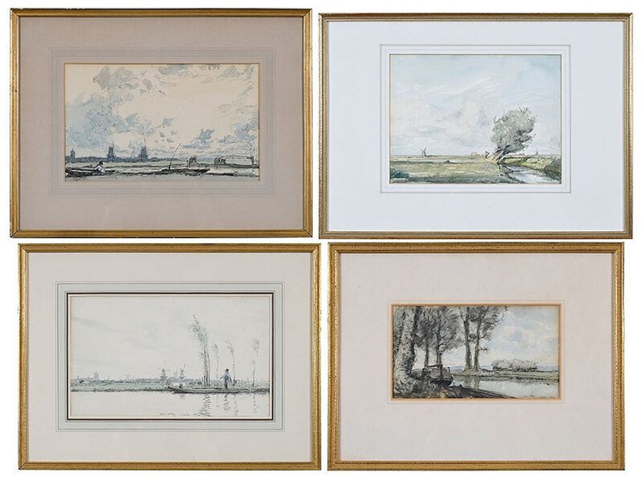 ÿFour works: Minsmere Marshes; Boat on a Canal by James Mcbey